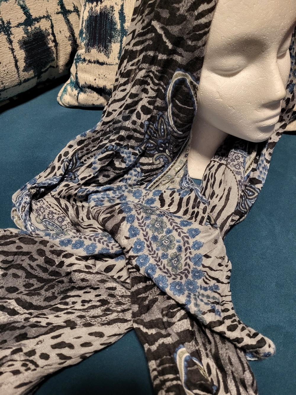 Animal Print Paisley Scarf
